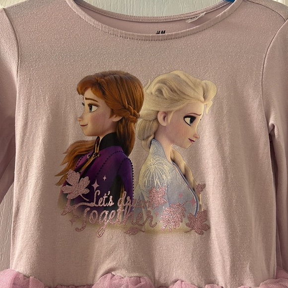 Girls “Disney Frozen” long sleeve shirt tulle dress size 6-8yrs - Picture 2 of 7